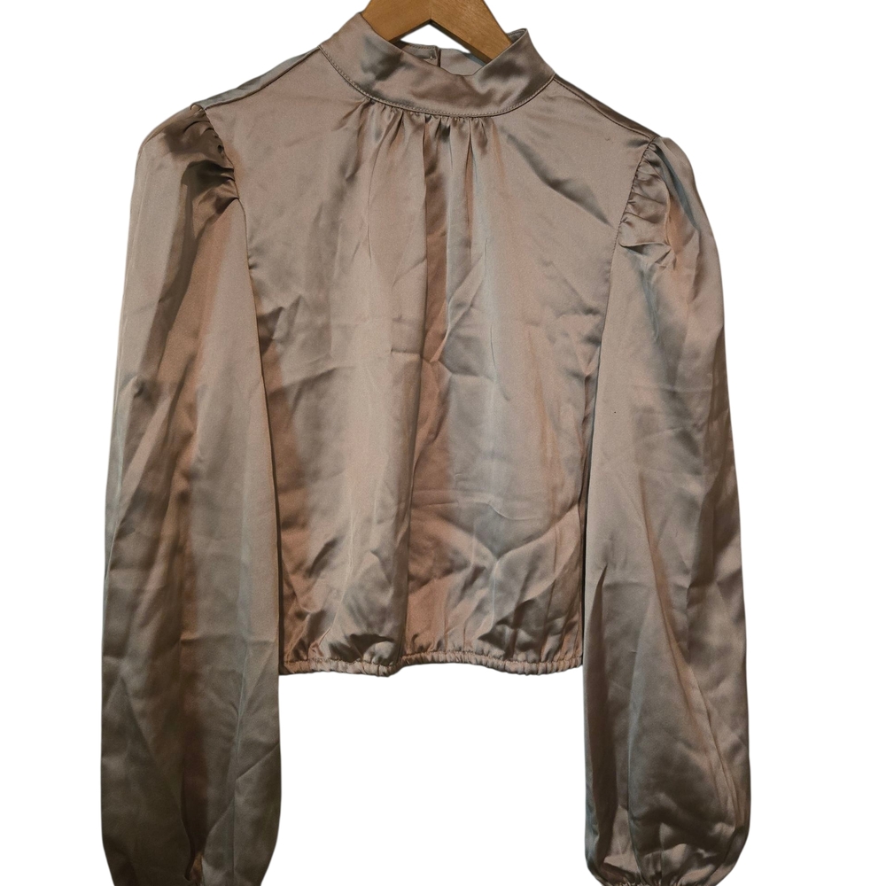Elegant Satin Blouse - Brown